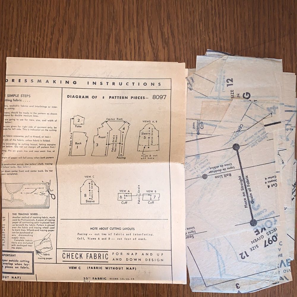 Vtg Butterick 1950s shirt pattern - Picture 6 of 6